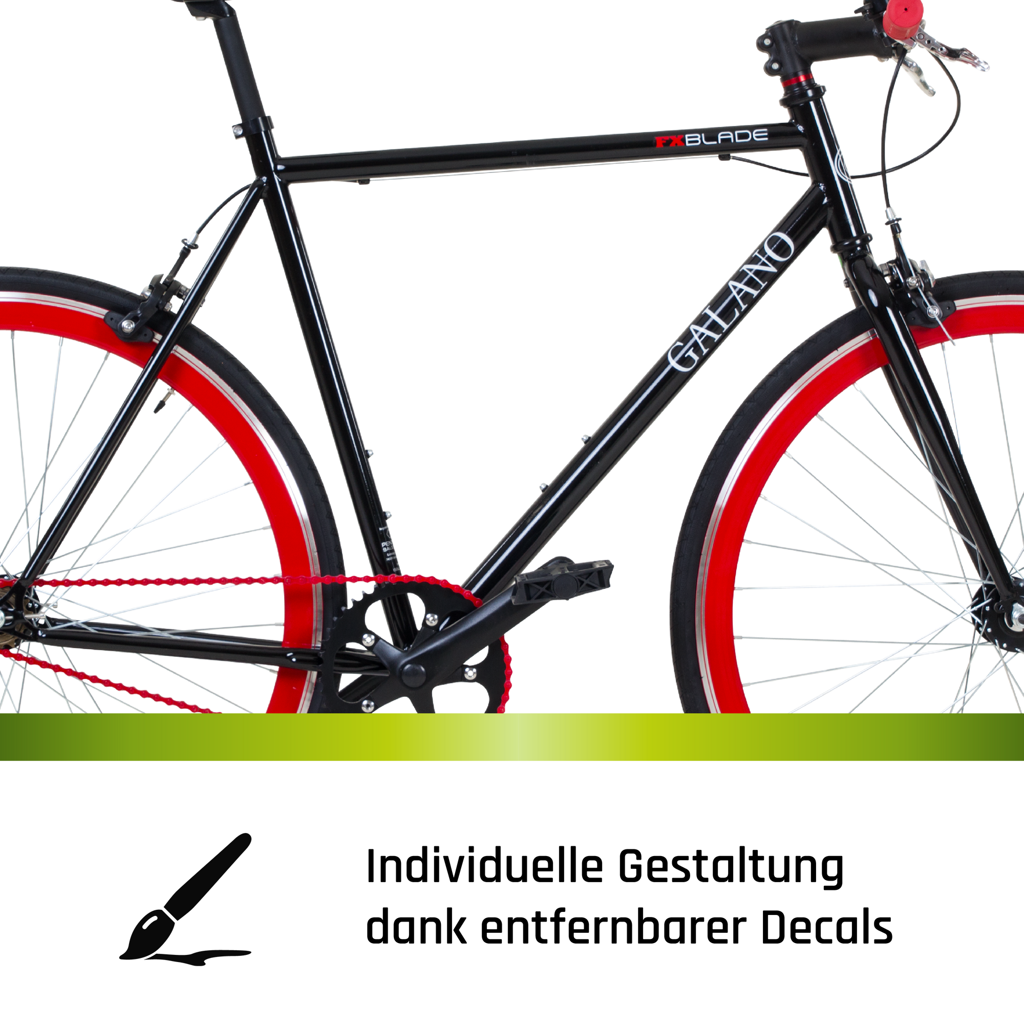 Galano Blade Fixie Fahrrad 28 Zoll Singlespeed 165 - 195 cm retro Urban  Bike mit Flip Flop Nabe fr Fixed Gear und Freilauf schwarz/rot 53 cm |  pentagonsports.de