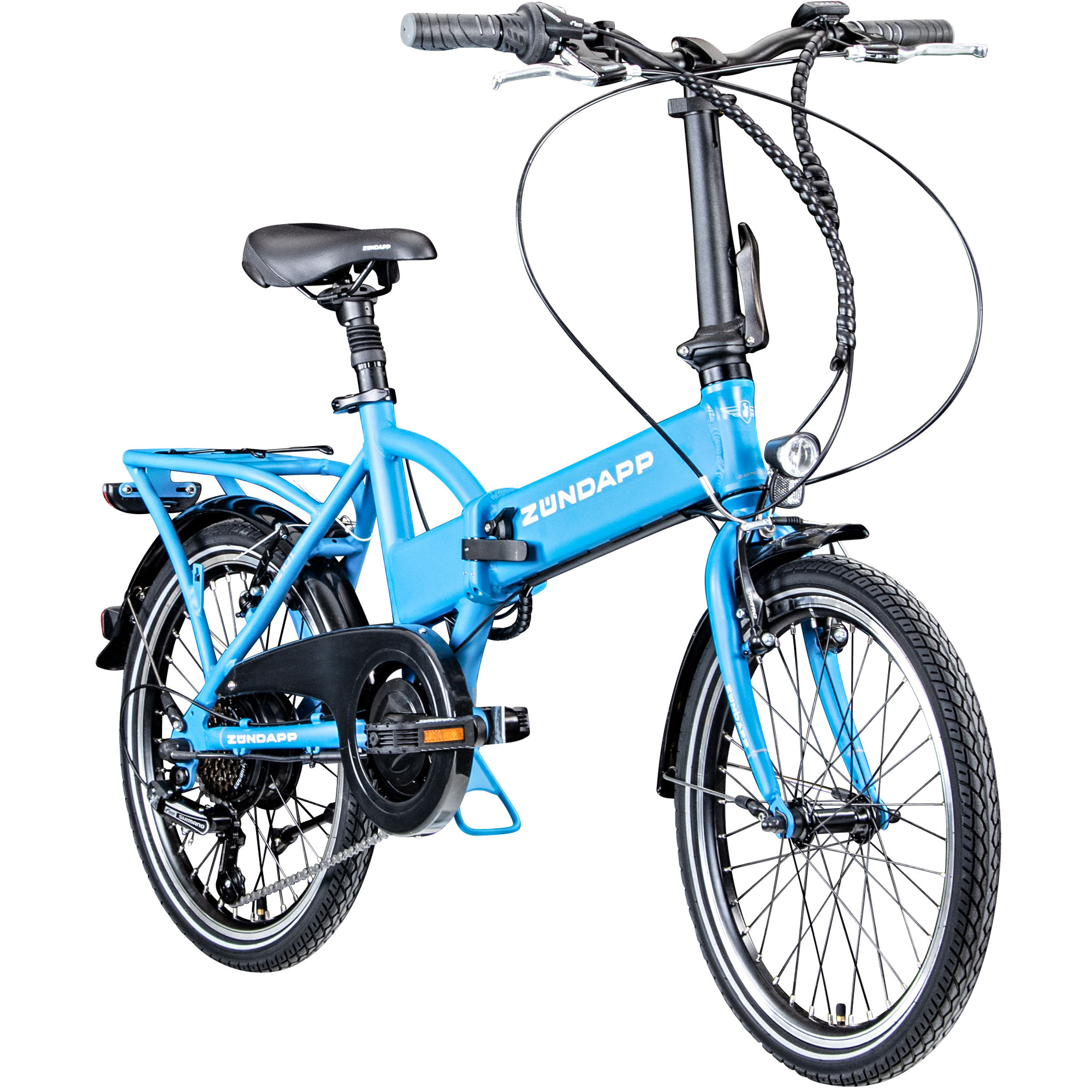 Zndapp Z101 20 Zoll Elektro Klapprad fr Erwachsene 150 - 180 cm 6 Gang E  Klappfahrrad E Bike Faltrad Pedelec StVZO sky blau | pentagonsports.de
