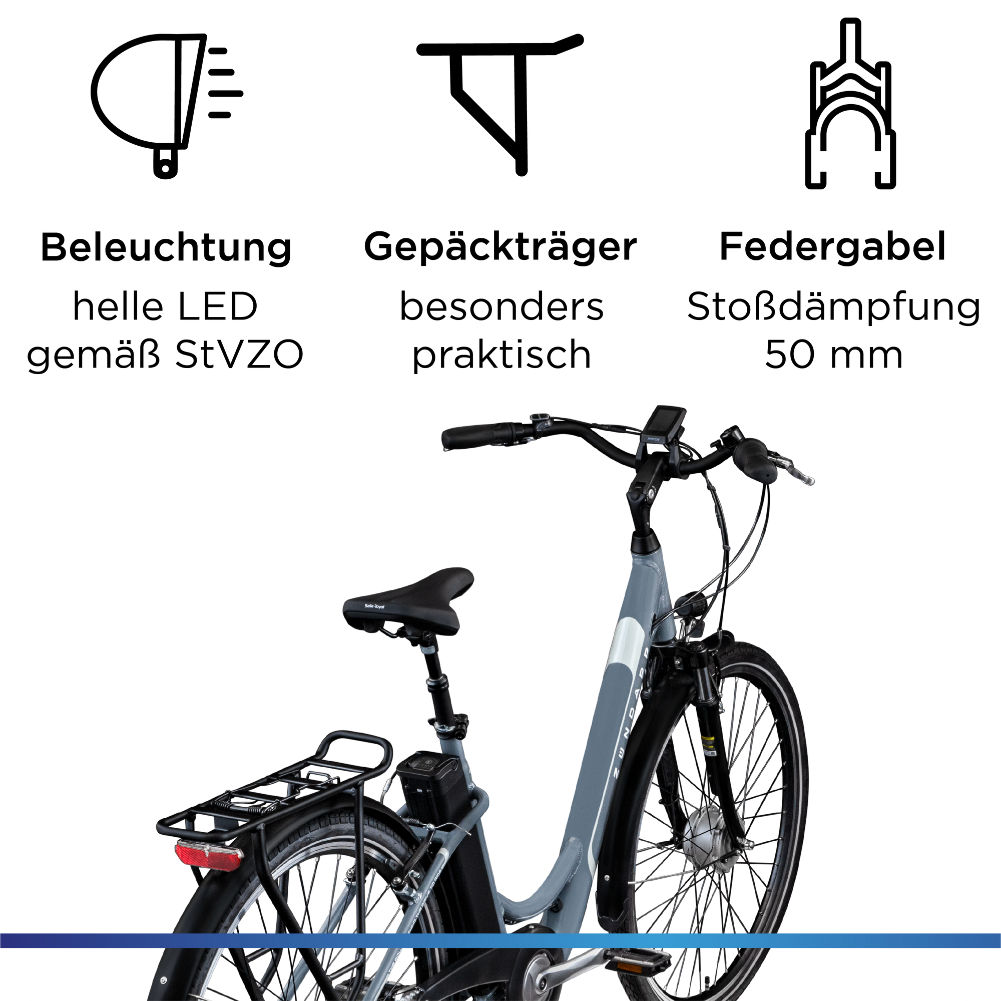 Zndapp Z517 E Bike Damenfahrrad 28 Zoll basaltgrau | pentagonsports.de