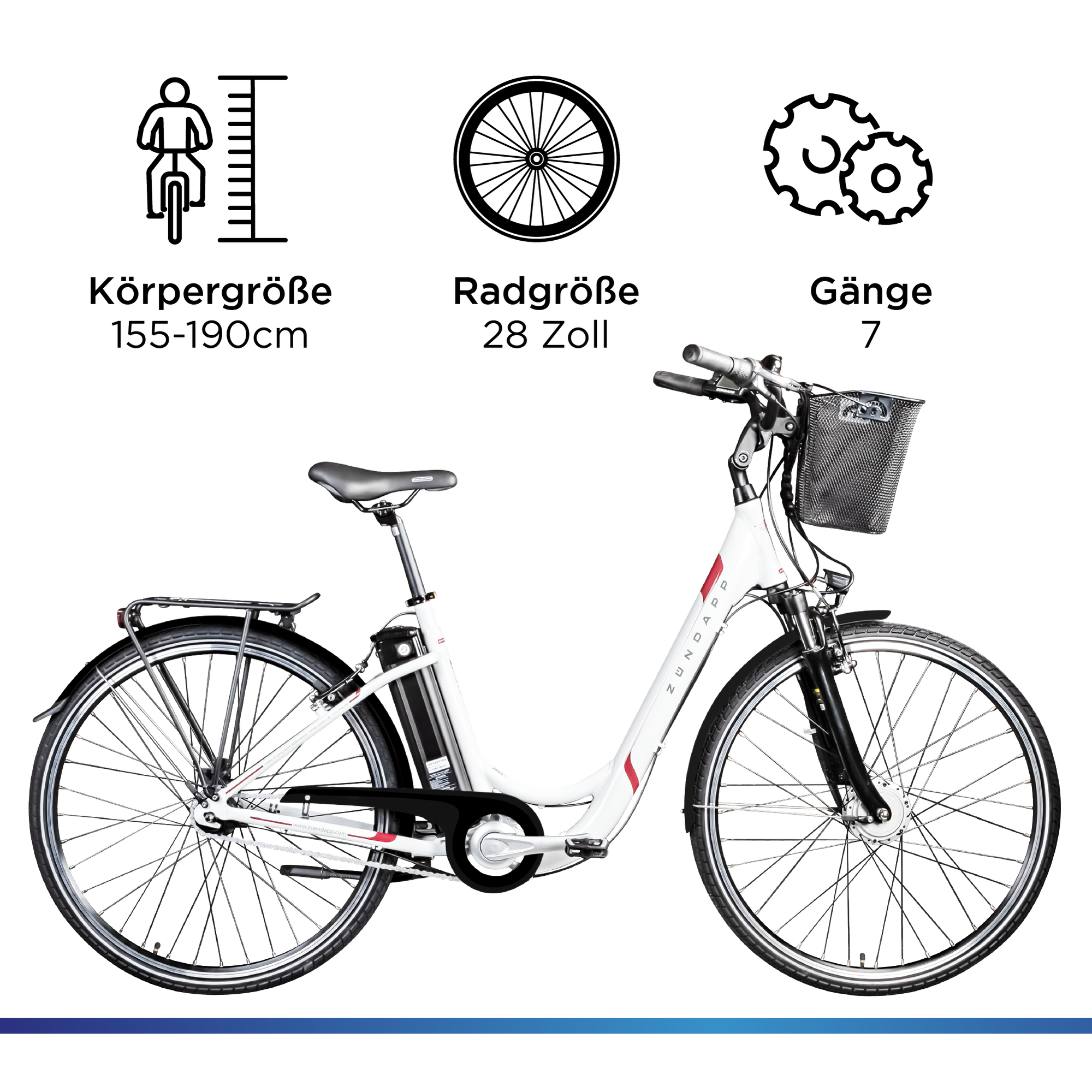 Zndapp Z517 E Bike 28 Zoll Pedelec Hollandrad E Fahrrad Damen 155 - 190 cm  mit 7 Gang Nabenschaltung Rcktritt Citybike Nabenmotor | pentagonsports.de