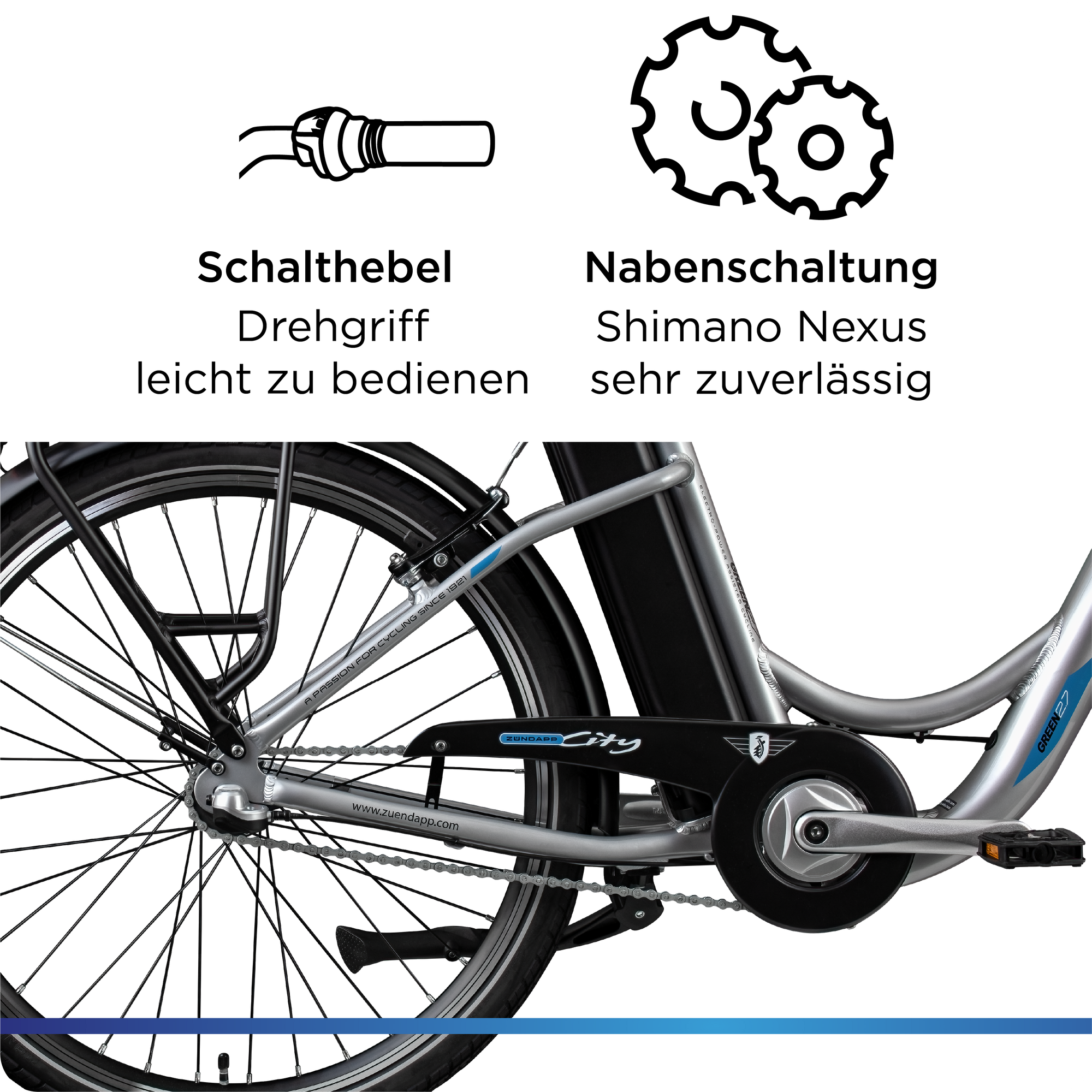 Zndapp Green 2.7 E Bike Damenfahrrad 26 Zoll grau | pentagonsports.de