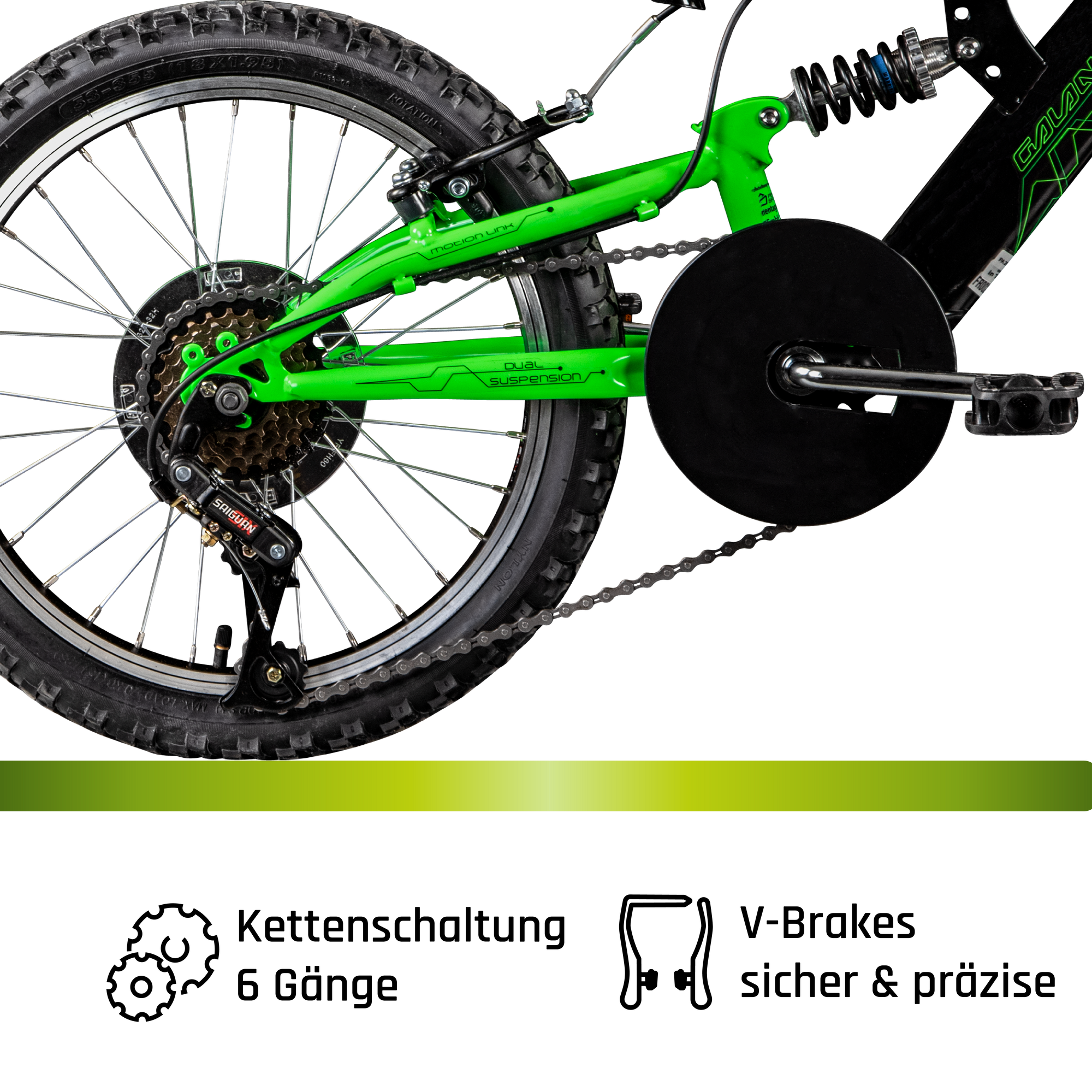 Galano FS180 Kinderfahrrad 6 Gang 18 Zoll ab 6 Jahre 115 - 130 cm  Mountainbike Fully fr Jungen und Mdchen MTB Fahrrad Fullybike |  pentagonsports.de
