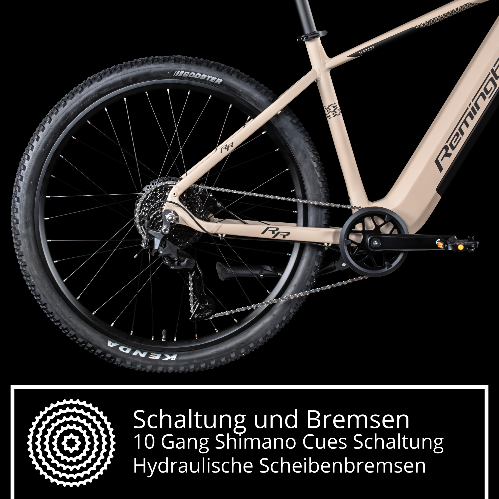Remington XR01 E-Bike Mountainbike 29" Pedelec Elektrofahrrad 10 Gang beige  50cm
