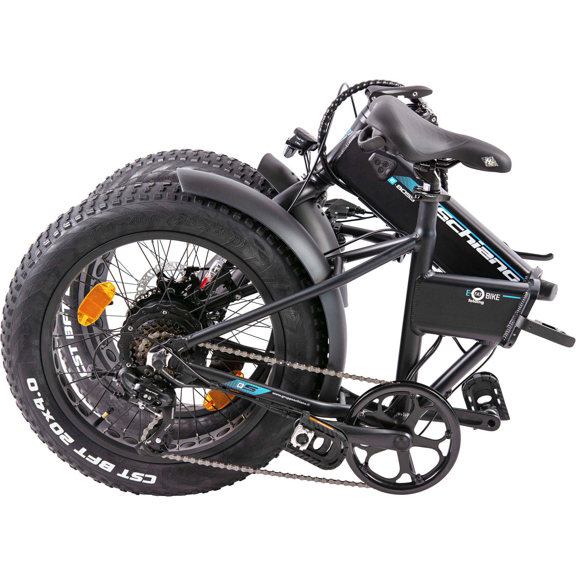 Schiano E-Boss E Bike Klapprad 20 Zoll Pedelec 155 - 185 cm Elektrofaltrad Fatbike 345 Wh Klappfahrrad Elektrofahrrad