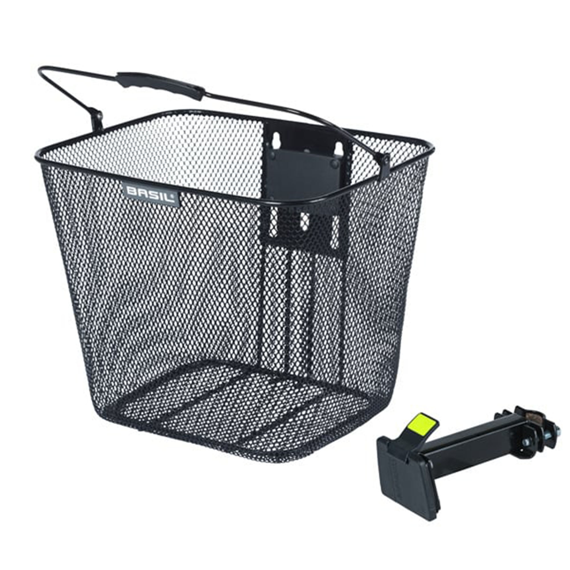 Basil Bilbao Fahrradkorb vorne mit BasEasyStem EC Halter für Lenker stabiler Lenkerkorb Stahl 10L großer Korb für Fahrrad