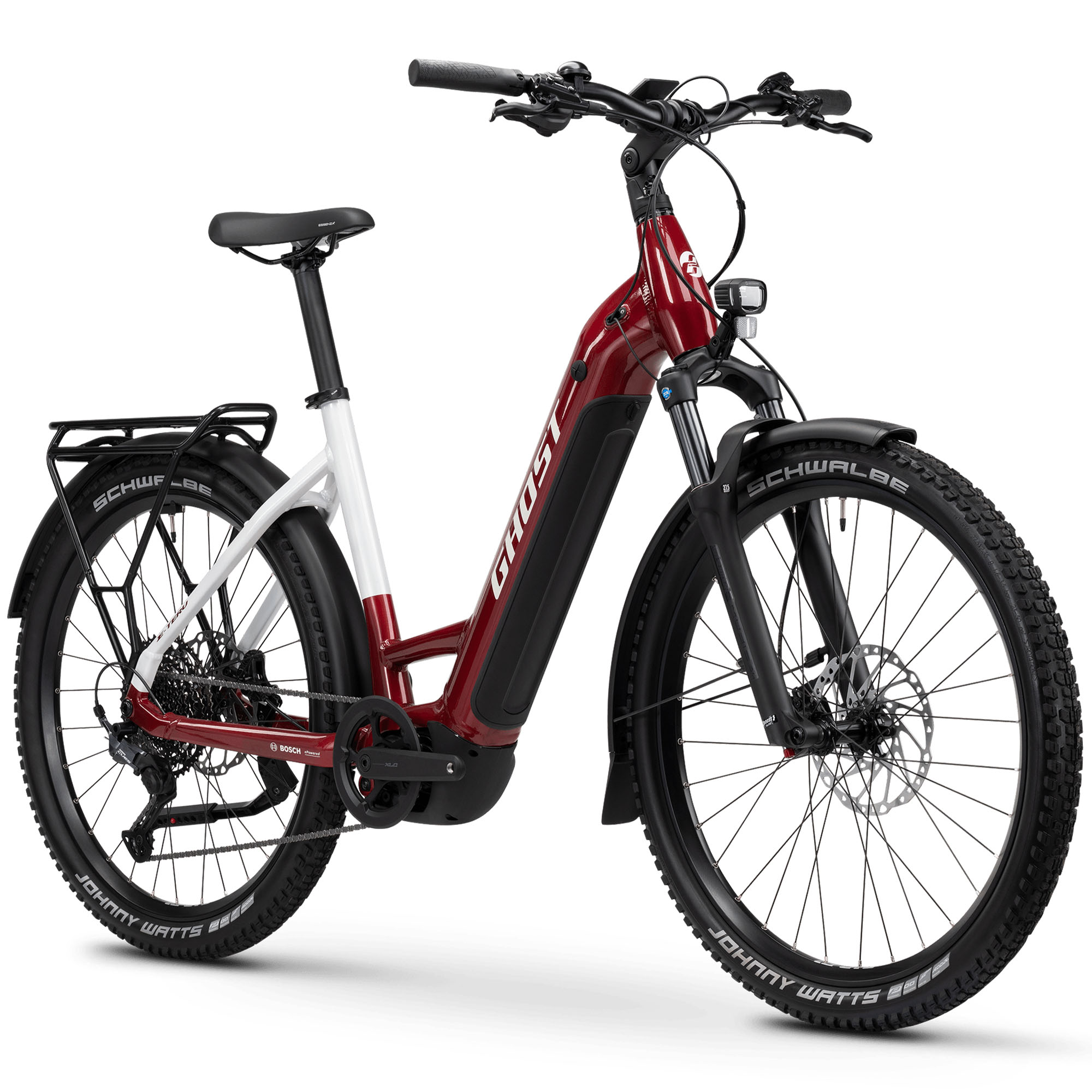 Ghost E-Teru Advanced EQ Carbon Red/Chilly White - 800 Wh - 27,5 Zoll - Tiefeinsteiger (2025)