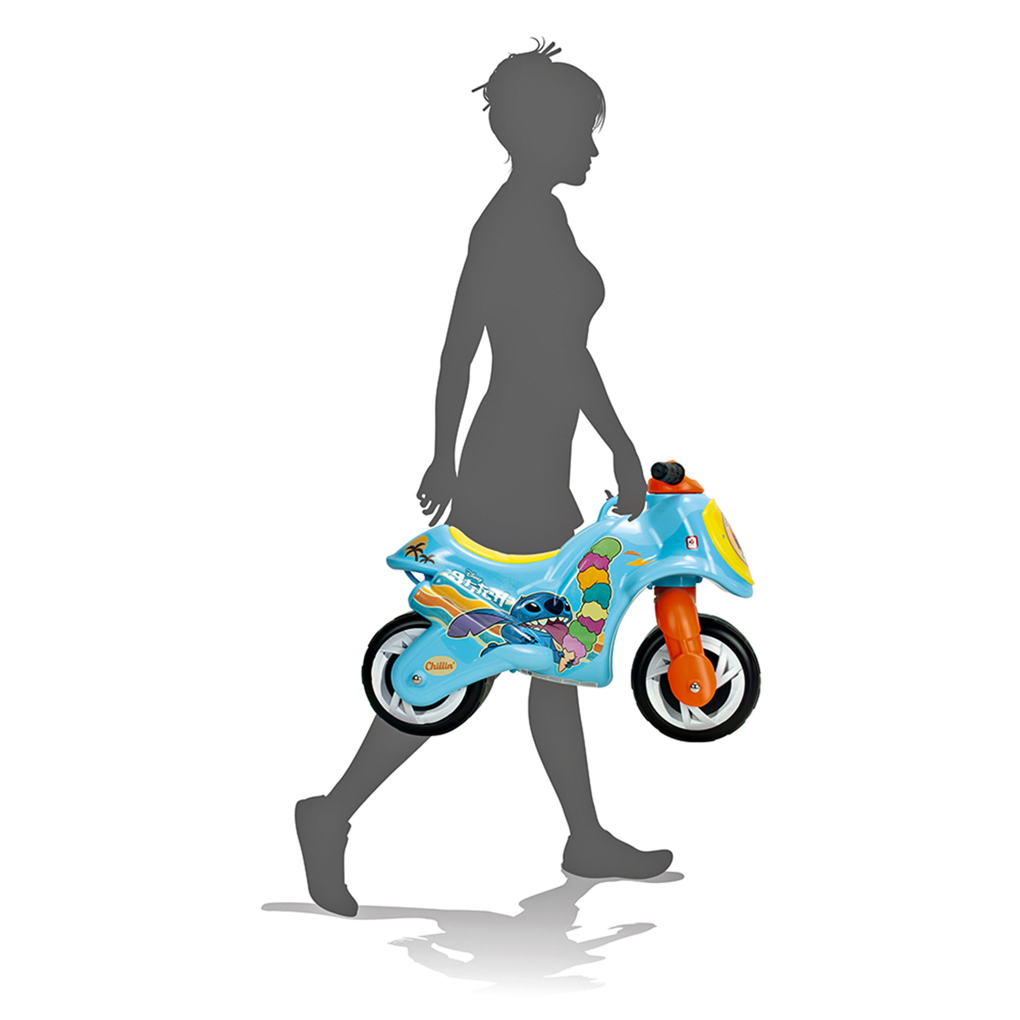 INJUSA Disney Stitch Motorrad Laufrad ab 18 Monate bis 3 Jahre Kindermotorrad Rutscherfahrzeug Neox